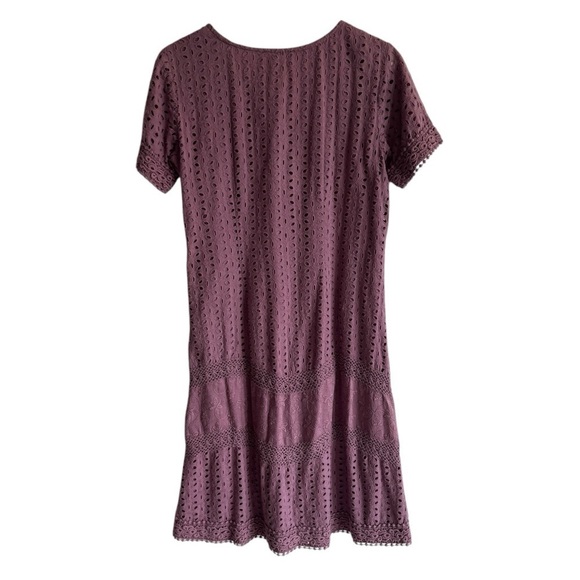 Sundance Dusty Purple Eyelet Embroidered Dress, Size 6 - Picture 5 of 7